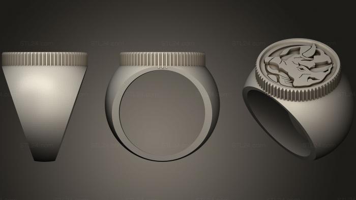 Ювелирные перстни и кольца (Синее Кольцо Рейнджера, JVLRP_0305) 3D модель для ЧПУ станка